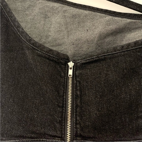 NWT WeWoreWhat Asymmetrical Denim Chain Strap Jumpsuit - Picture 4 of 11